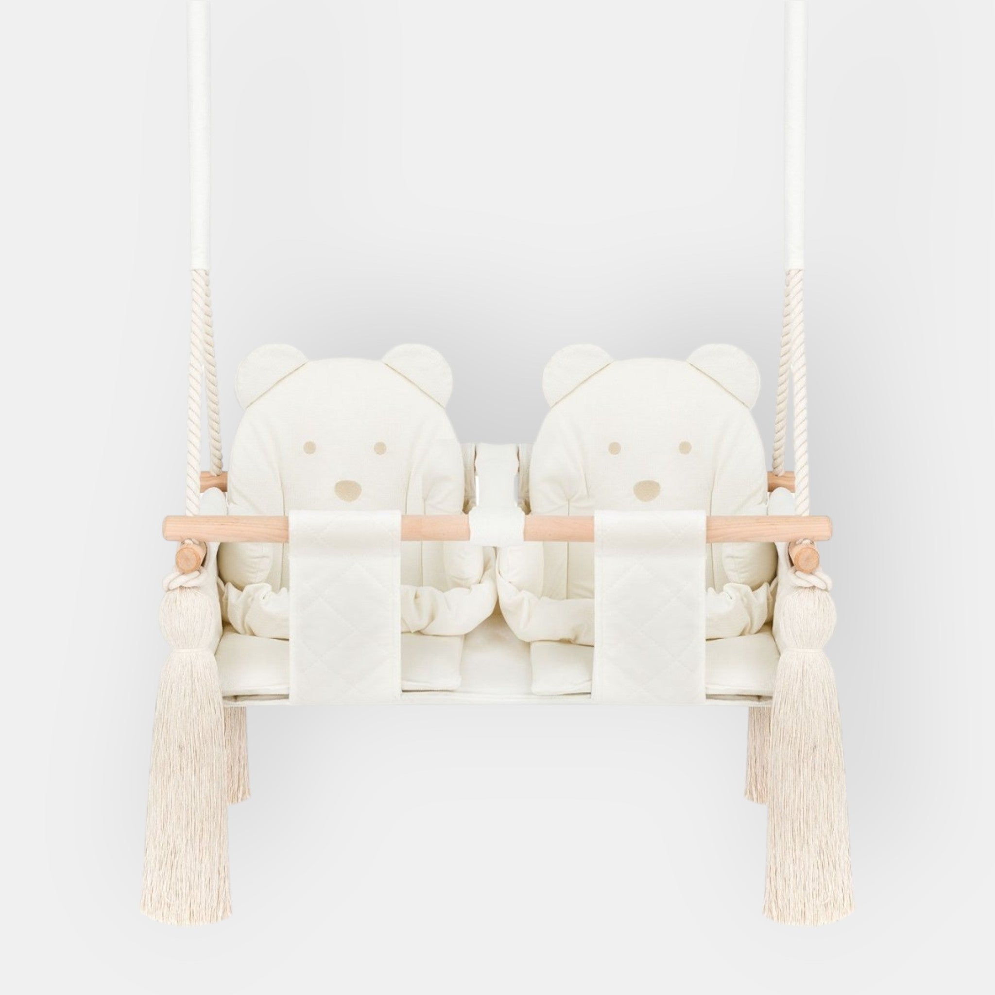 Schommel voor een tweeling Teddybeer Beige