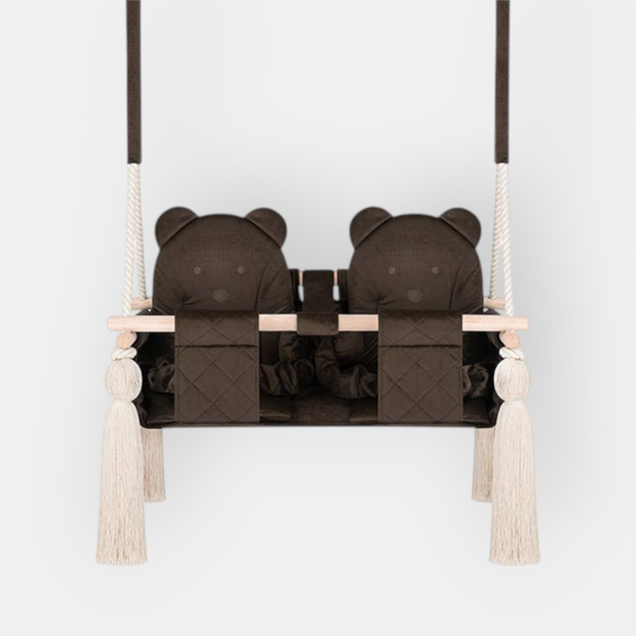 Schommel voor een tweeling Teddybeer Bruin