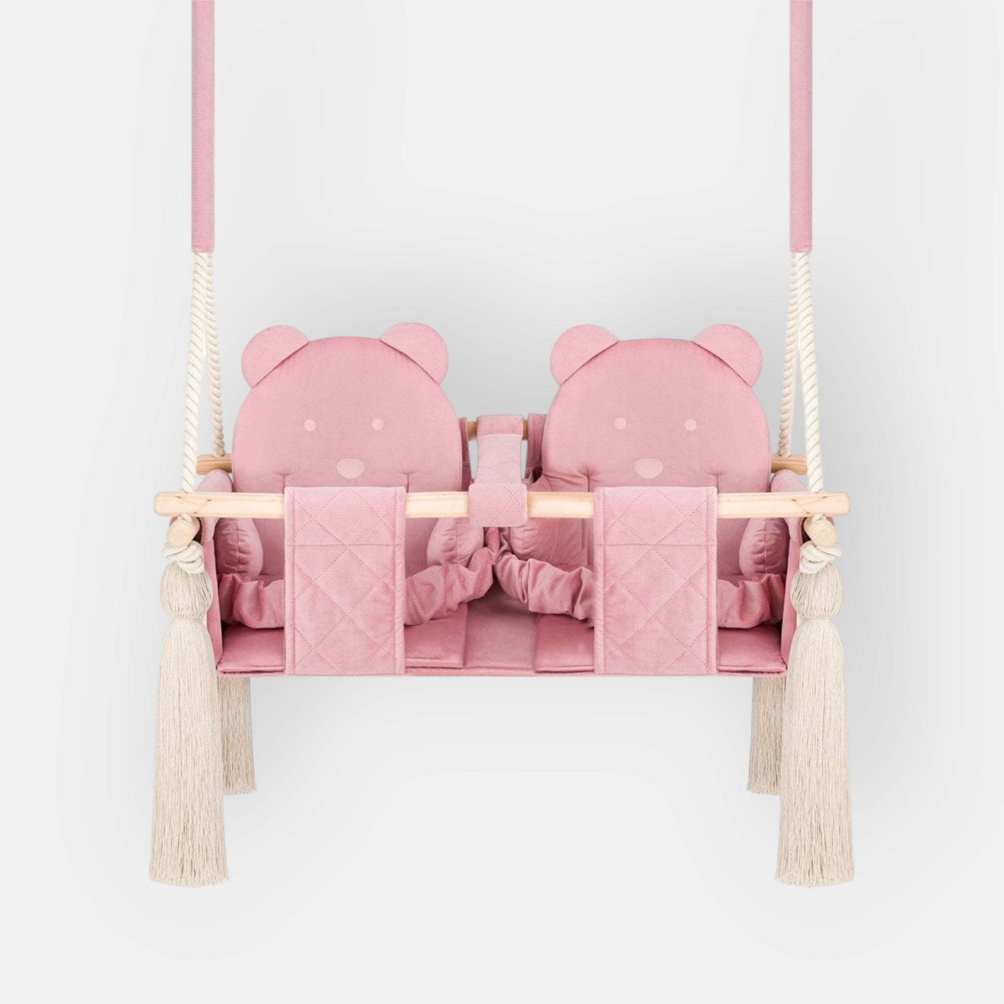 Schommel voor een tweeling Teddybeer Roze