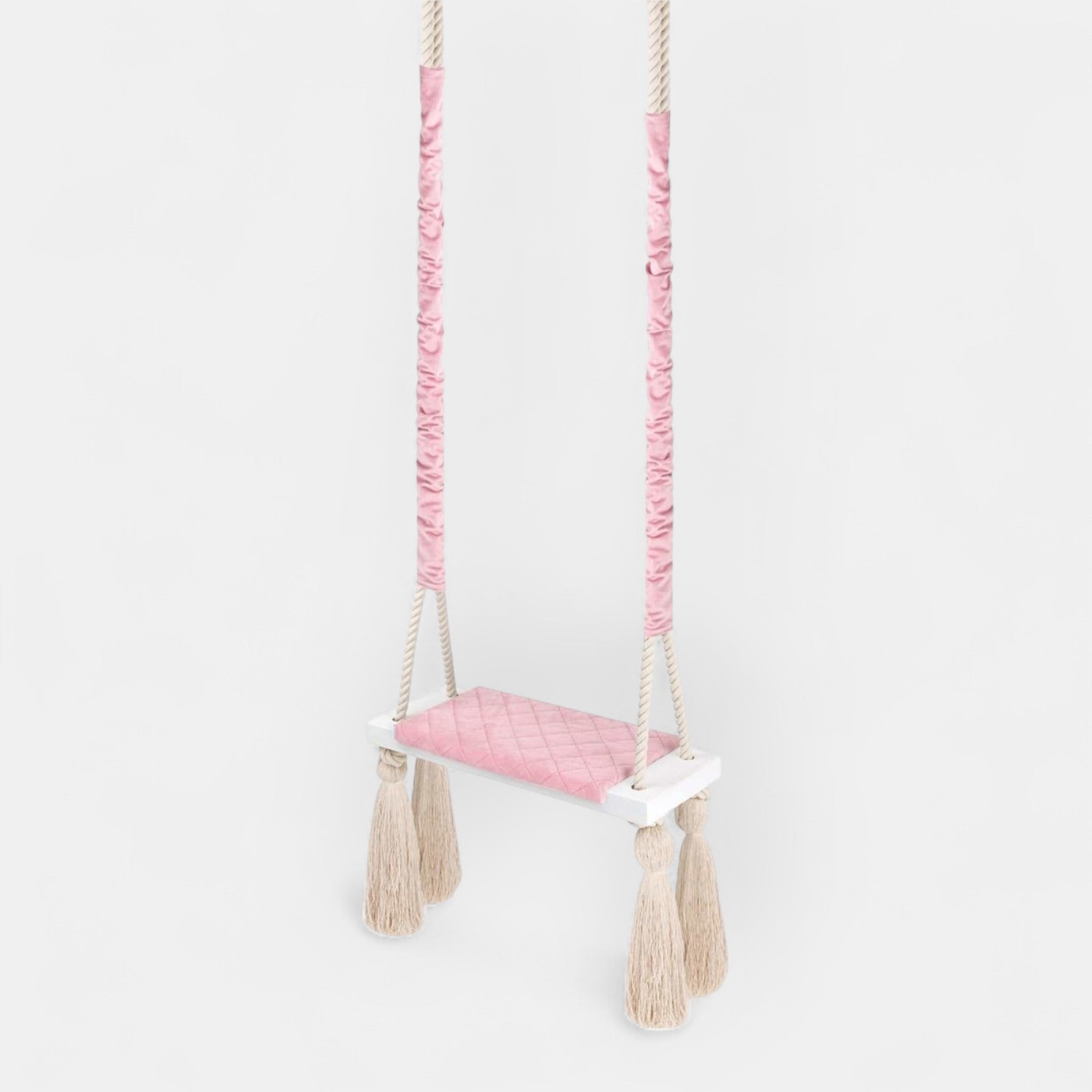 Indoor Kinderschaukel aus Holz Rosa