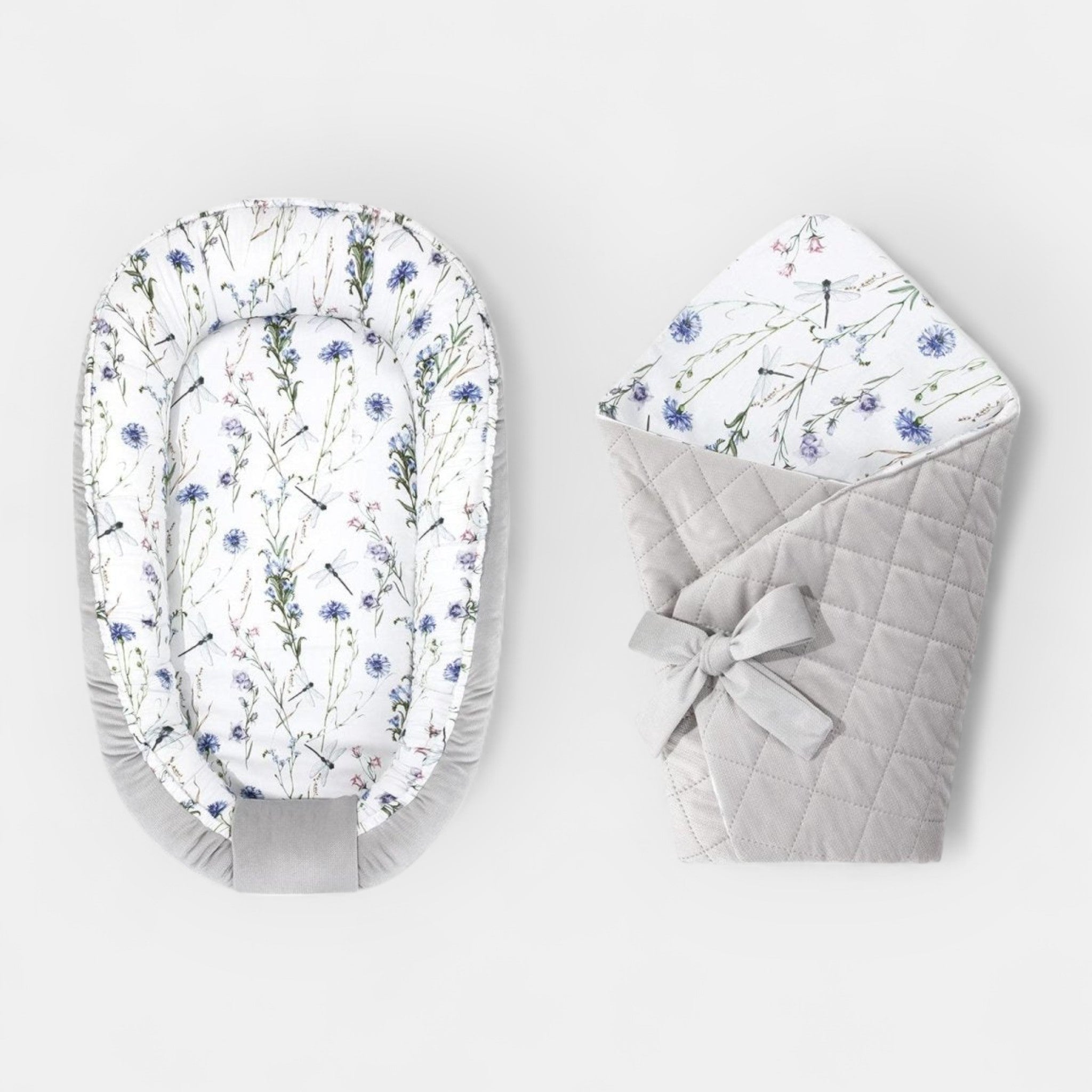 Nid et couverture pour bébé - ensemble de 2 éléments Nature Gris