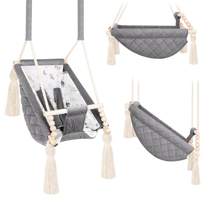 Balançoire pour bébé 3en1 Gris foncé