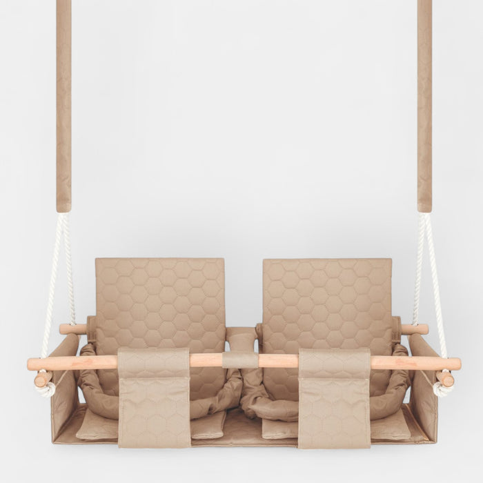Balançoire extérieure pour jumeaux - Beige