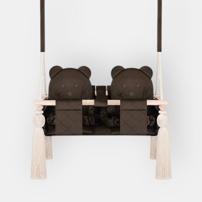Schommel voor een tweeling Teddybeer Bruin
