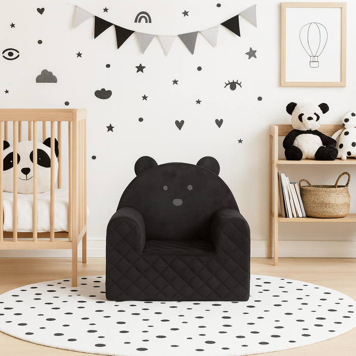 Fauteuil Ours pour une chambre d'enfant Noir