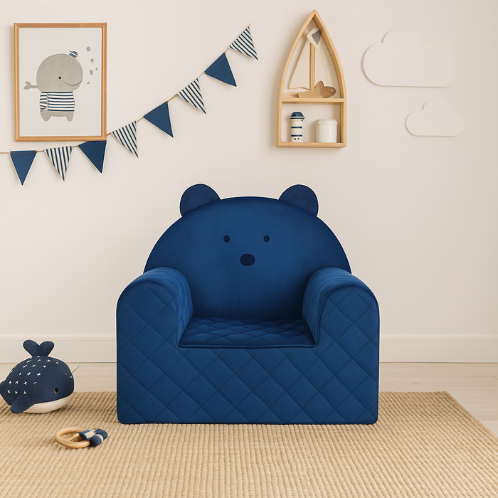 Fauteuil Ours pour une chambre d'enfant Bleu marine