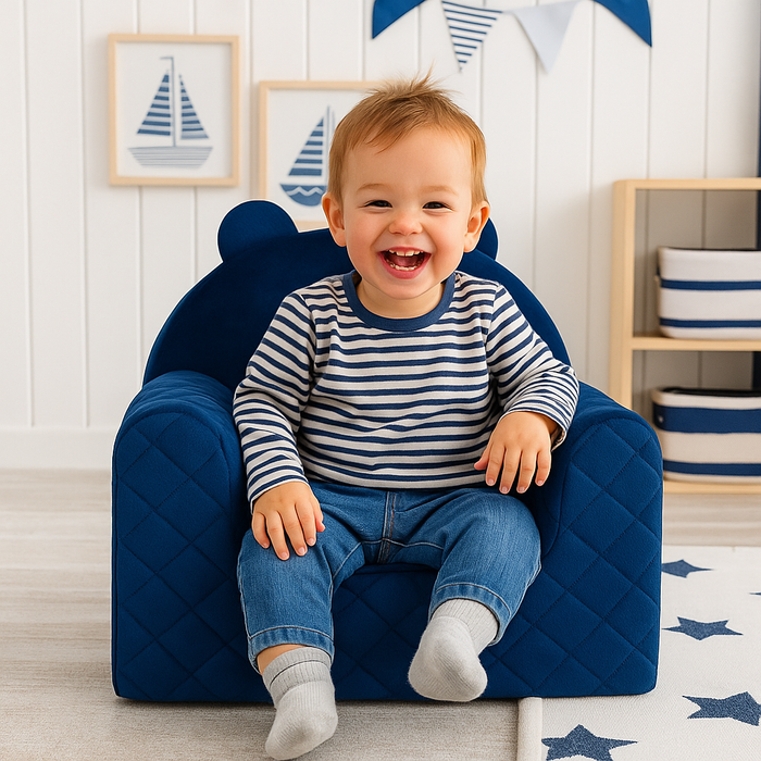 Fauteuil Ours pour une chambre d'enfant Bleu marine