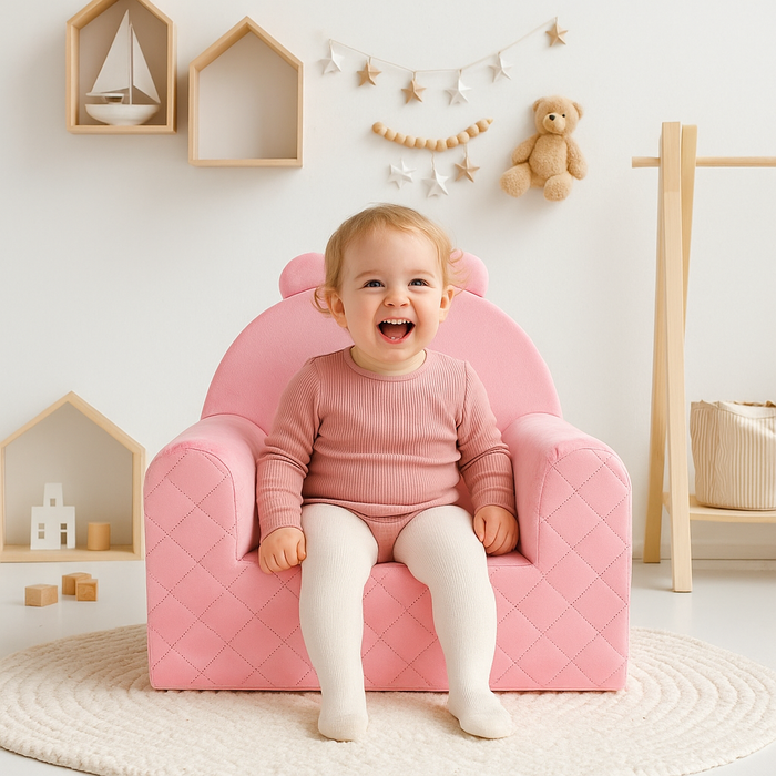 Fauteuil Ours pour une chambre d'enfant Rose