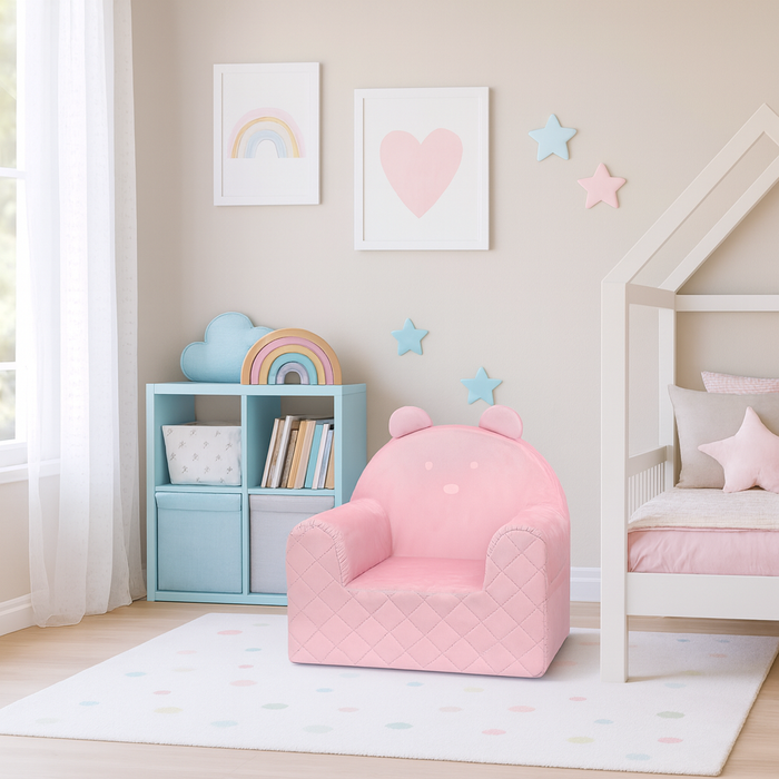 Fauteuil Ours pour une chambre d'enfant Rose