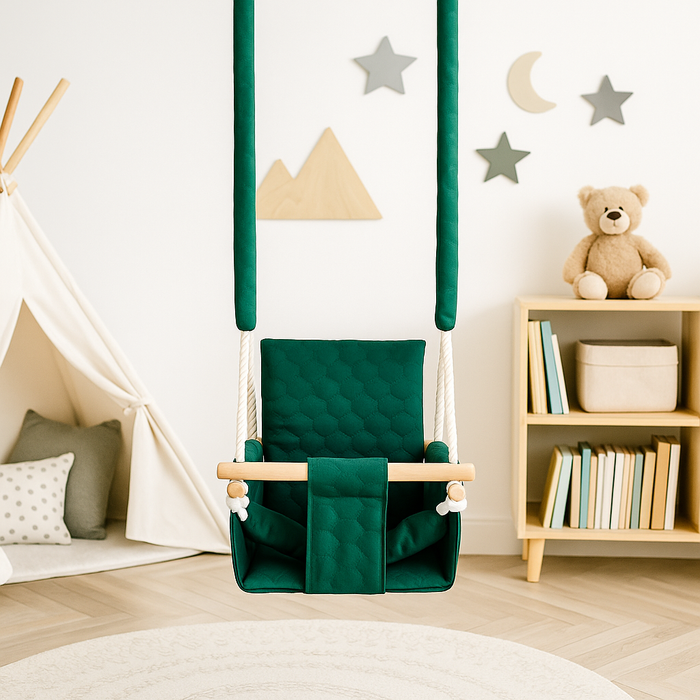 Balançoire d'extérieur sécurisée pour bébé - Vert