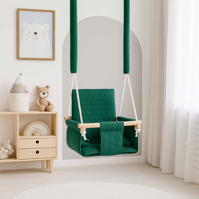 Balançoire d'extérieur sécurisée pour bébé - Vert