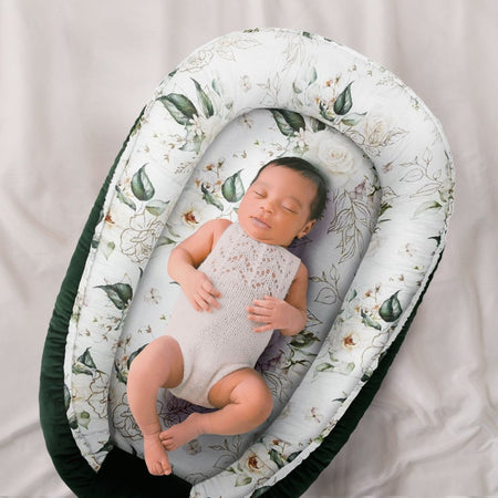 Nid et couverture pour bébé - ensemble de 2 éléments Jardin des roses Vert foncé guguplanet 