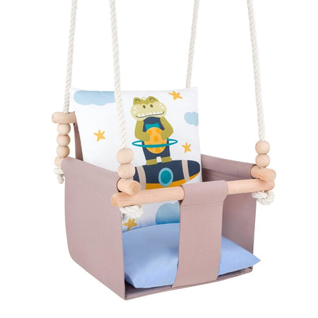 Balançoire pour bébé avec coussins en coton double face CROCODILE guguplanet 
