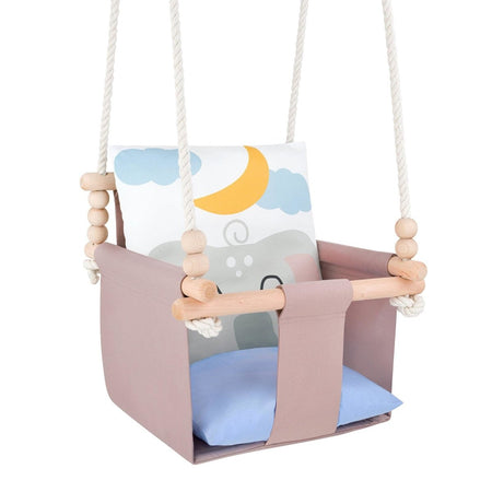 Balançoire pour bébé avec coussins en coton double face ELEPHANT guguplanet 