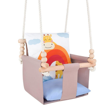 Balançoire pour bébé avec coussins en coton double face GIRAFE guguplanet 