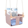 Balançoire pour bébé avec coussins en coton double face HIPPOPOTAME guguplanet 