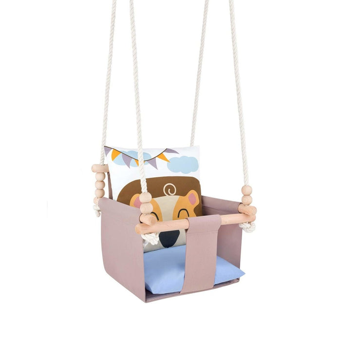 Balançoire pour bébé avec coussins en coton double face LION guguplanet 