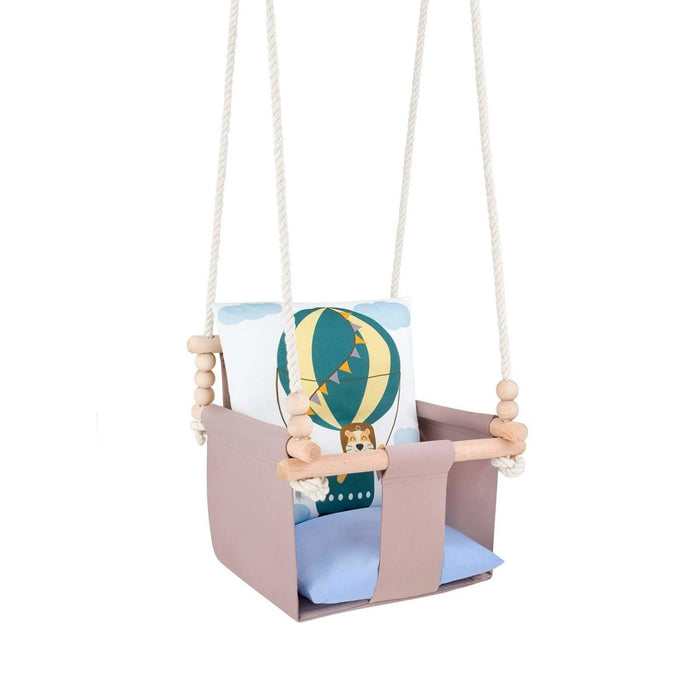 Balançoire pour bébé avec coussins en coton double face LION guguplanet 