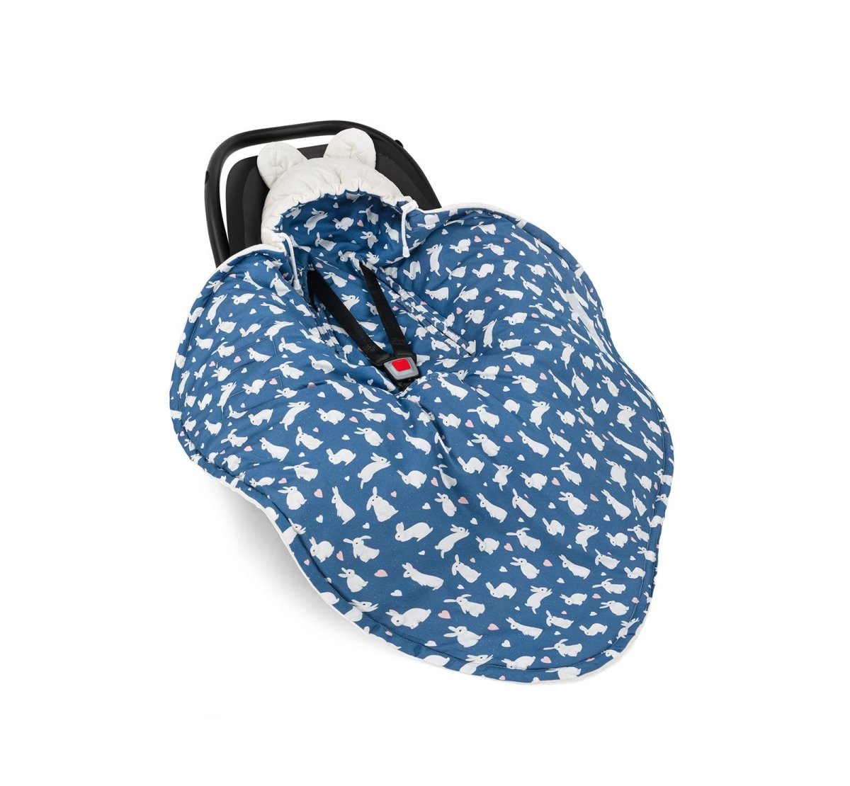 Couverture bébé pour siège auto Petits amis Beige et Bleu marine guguplanet 