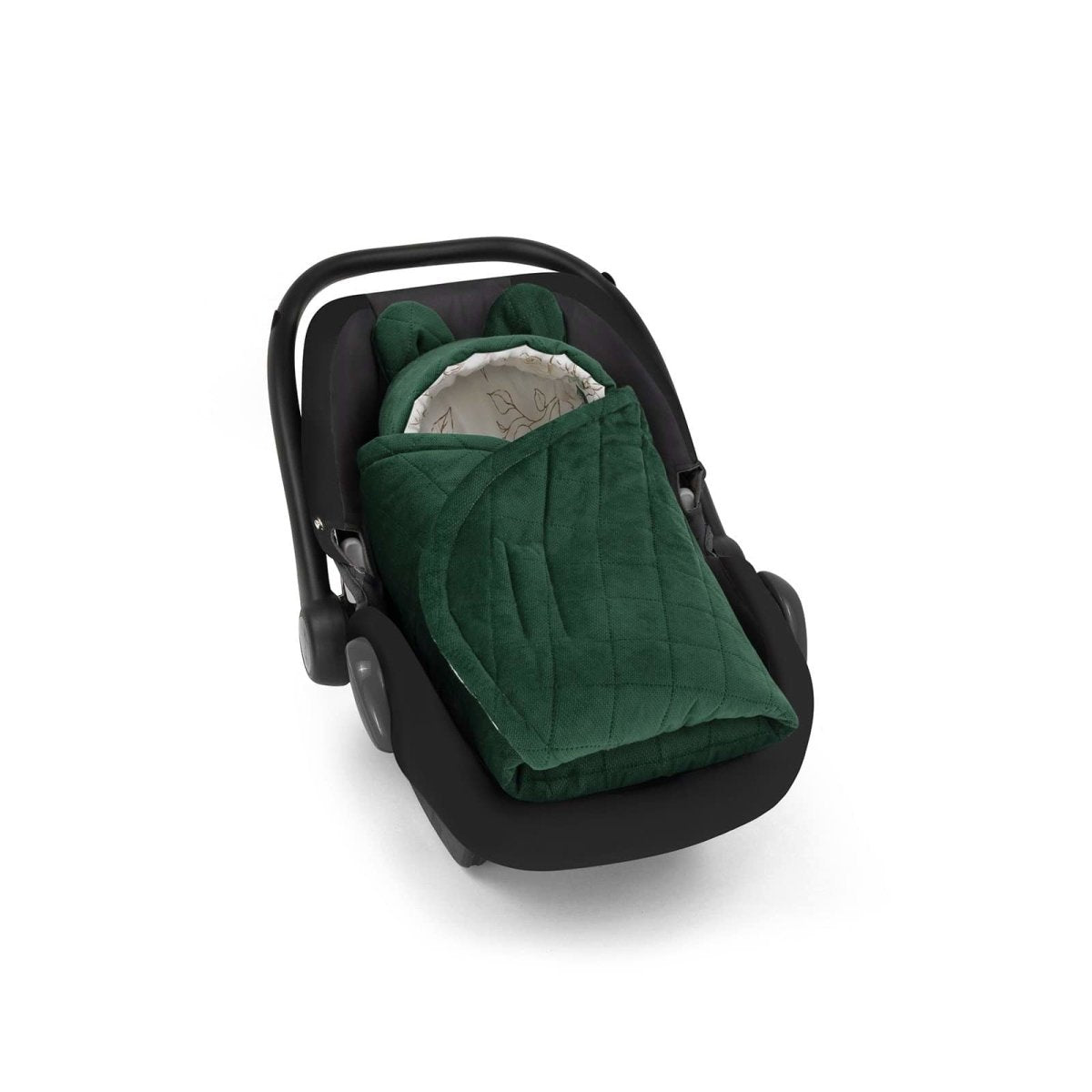 Couverture bébé pour siège auto Jardin des roses Vert foncé guguplanet 