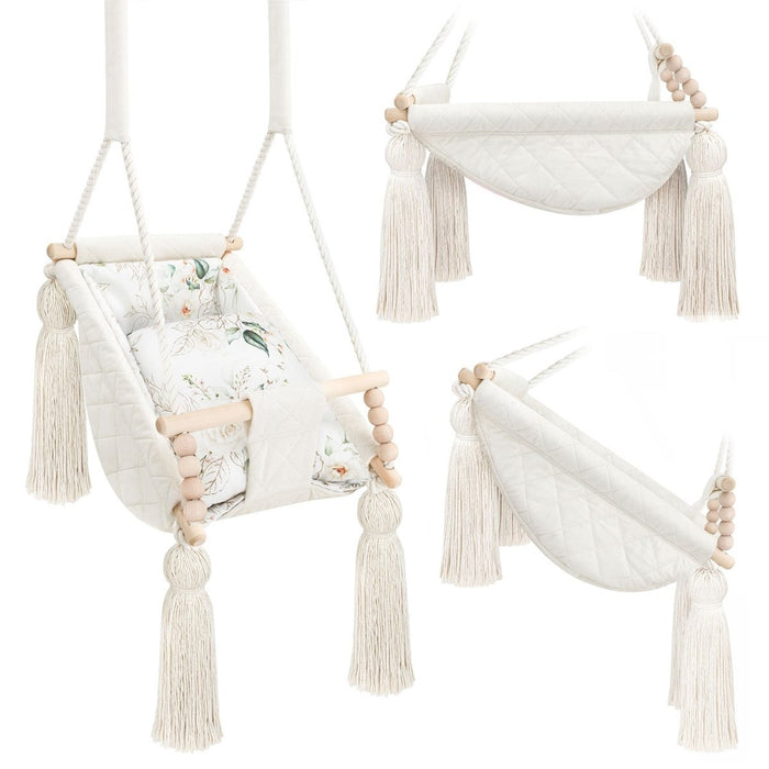 Balançoire pour bébé 3en1 Beige guguplanet 