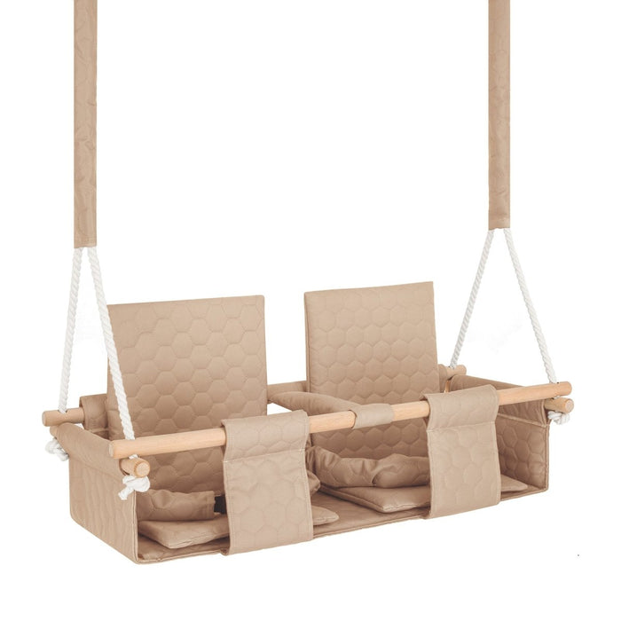 Balançoire extérieure pour jumeaux - Beige guguplanet 