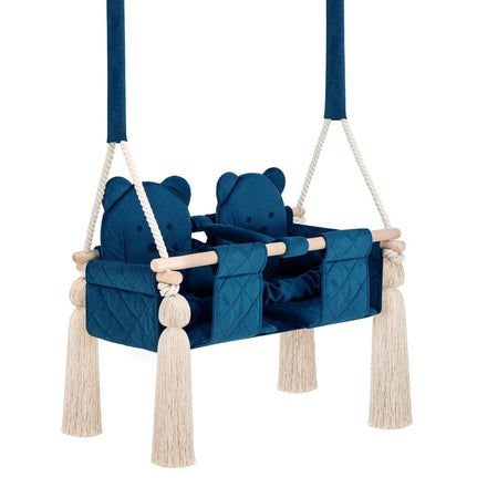 Balançoire d'intérieur sûre pour jumeaux Bleu marine guguplanet 